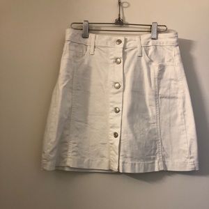 White denim mini skirt